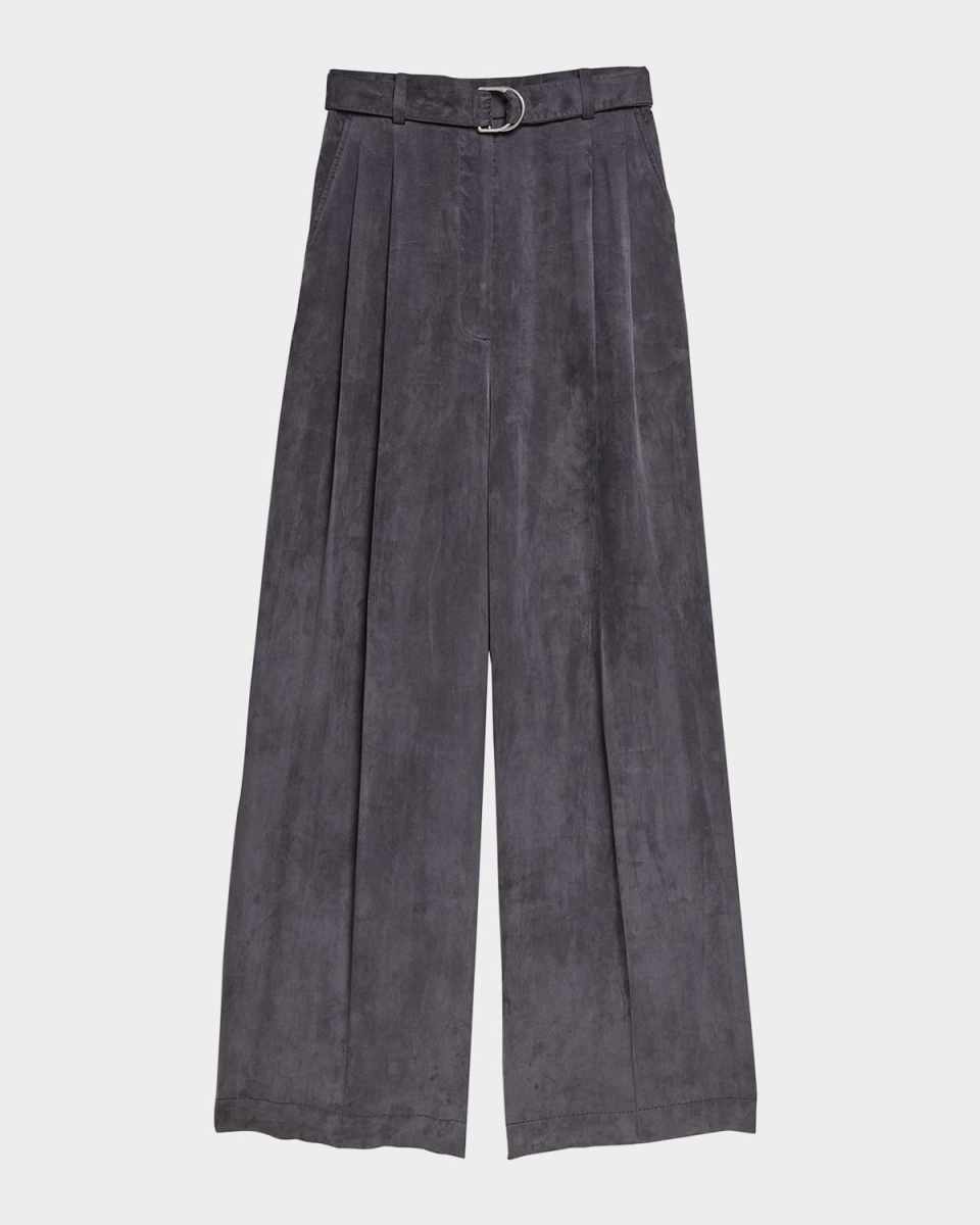 Fluid Wide-Leg Trousers with Belt